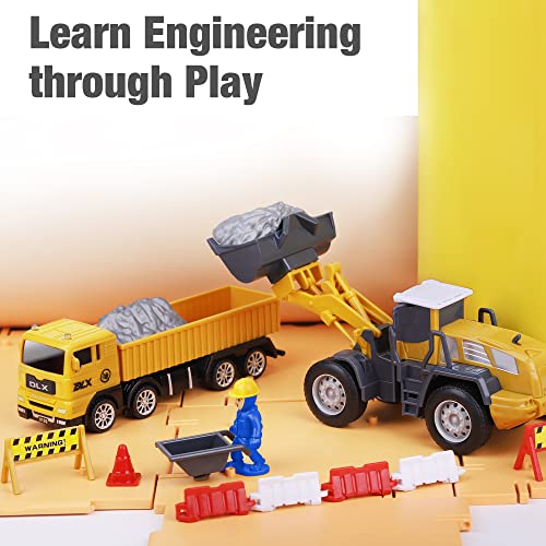 iPlay, iLearn Construction Site Vehicles Toy Set, Kids Engineering